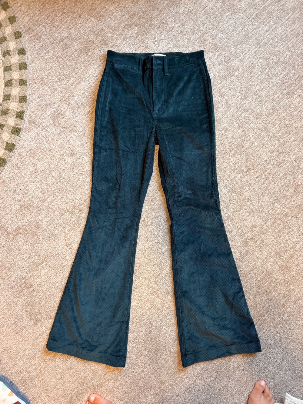 Madewell Green Wide-Leg Corduroy Jeans